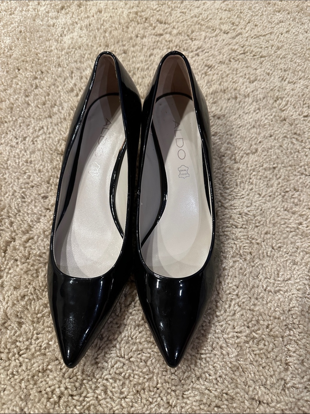 Aldo Black Patent Pointed-Toe Pumps